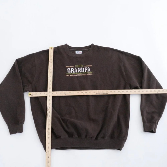 Vintage  MC & Sport Brown Grandpa Crewneck Sweater Size XXL - Picture 4 of 10
